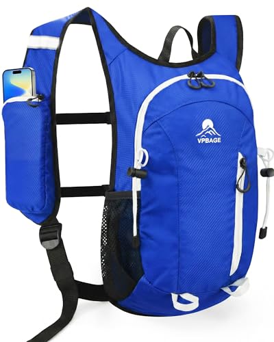 Foldable Small Hiking Backpack with 3 Strap Pockets – Lightweight 300D Spill-proof Daypack for Men Women – Packable Small Travel Backpack with Chest Strap & Trekking Pole Holder – Durable Outdoor Bag - color: Royalblue-