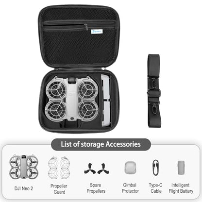 Skyreat Neo 2 Case, Portable PU Leather Small Shoulder Bag for DJI Neo 2 Drone and Batteries Accessories