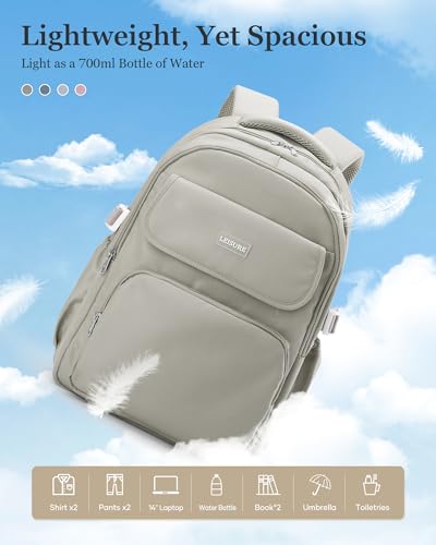 Cute Middle School Backpack For Teen Girls,Waterproof Casual Bookbags,Lightweight Travel Daypack,Basic Laptop College Backpack For Women(grey brown） - color: A7-gray Brown