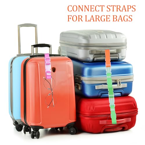 5pcs Luggage Belt, Colorful Carrying Clip Buckle, Travel Portable Luggage Straps, Adjustable Luggage Travel Belt Accessories, Practical Suitcase Straps
