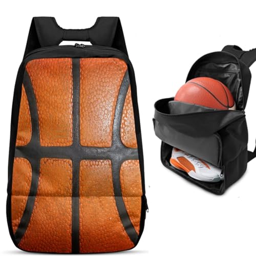 Basketball Backpack With Separate Ball Compartment And Shoes Fit Basketball Volleyball Football - color: Basketball Pattern