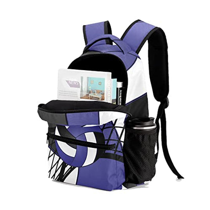 Volleyball Purple Black Personalized Backpack with Name Waterproof Bag for Birthday Holiday Gift for Travel Office Work - color: Design 5
