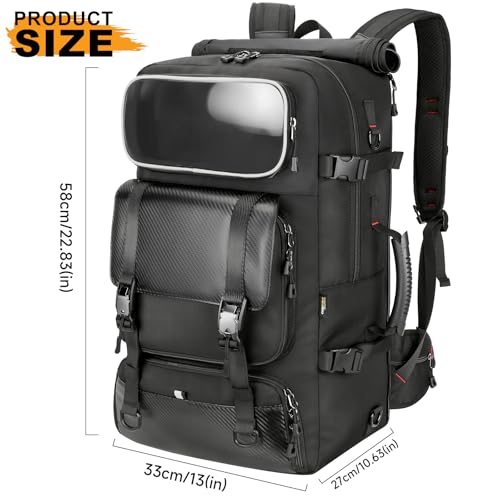 Travel Backpack for Men Women, Carry On Duffle Bag with Luggage Strap, USB Charging Port, Shoe Compartment, Dry-Wet Pocket, Clear Pocket,17 inch Laptop Heavy Duty Backpack for College Weekender Gym