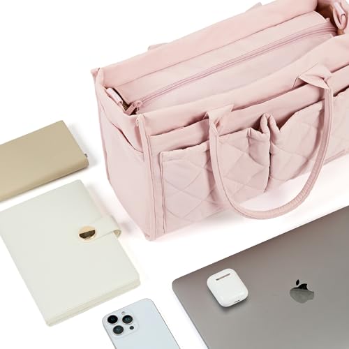 NISHEL Tote Bag for Women, Ultralight Bag with Zipper Closure & Laptop Compartment, Standable Bookbag with Multiple Pockets for College, Work
