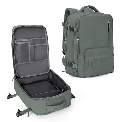 Large Travel Backpack for Women Men Airplanes Carry On Laptop Waterproof Hiking Backpack Person Item Flight Approved Outdoor Sports Rucksack Casual DaypackMochila De Viaje Gym traveling bag Green - color: A28-green, size: Large