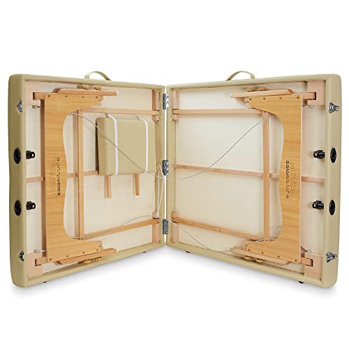Saloniture Portable Physical Therapy Massage Table - Low to Ground Stretching Treatment Mat Platform - Cream - color: Cream