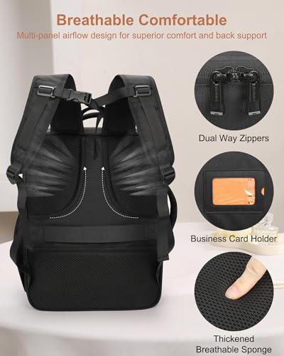 Relavel Makeup Bag Travel Train Case Makeup Backpack with 4 Clear Bags & Makeup Brush Case, Professional Makeup Artist Kit Set Bags, Cosmetics Storage Organizer Box with Adjustable Dividers, Black - color: Black with clear brush case