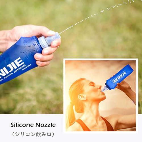 TRIWONDER Collapsible Water Bottles TPU Soft Flask Running Bottles BPA-Free Sports Flasks for Hiking Climbing Camping (250ml/8.45oz with Straws - Pack of 2) - color: 250ml/8.45oz with Straws - Pack of 2