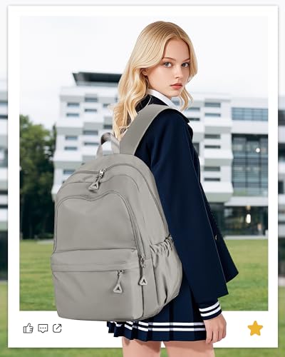 winspansy Backpack for School Teenage Girls Boys,Waterproof Lightweight School Bags Travel Daypack Simple Cute College Backpack Rucksack for Women Men fit 14 Inch Laptop,Grey Brown - color: A1-grey Brown
