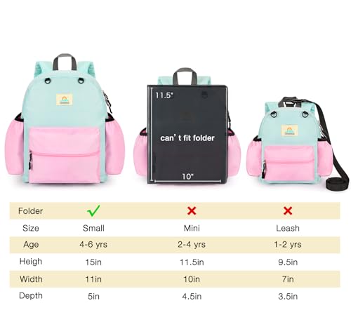 STEAMEDBUN Toddler Backpack for Girls 2-4: Kids Backpack Boys Girls - Preschool Kindergarten Daycare Backpacks - 12 inch - color: Pink&light Green, size: MINI - Age 2-4 (12"H)