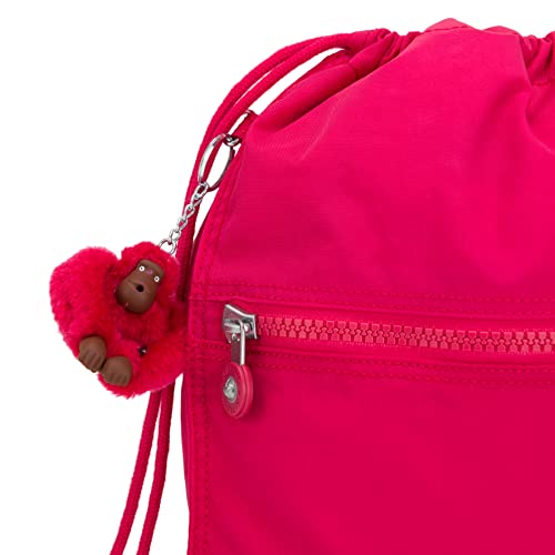Kipling Women's Supertaboo Drawstring Bag, Strong, Colorful, Convenient, Polyamide Schoolbag - color: True Pink, size: 15.5''L x 17.75''H x 0''D