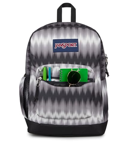 JanSport Cross Town Plus Backpack - Large Main Compartment, Side Water Bottle Pocket, 15-Inch Padded Laptop Sleeve - Digi Tie Dye Black - color: Digi Tie Dye Black