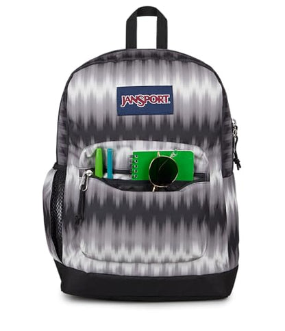JanSport Cross Town Plus Backpack - Large Main Compartment, Side Water Bottle Pocket, 15-Inch Padded Laptop Sleeve - Digi Tie Dye Black - color: Digi Tie Dye Black