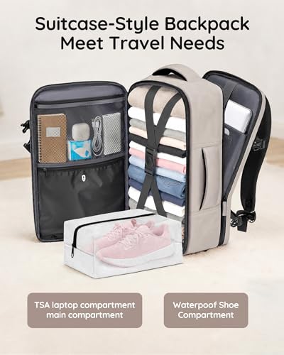 Taygeer TSA Approved Personal Item Bag 18 x 14 x 8 Inches, Travel Carry on Backpack for Women with Water Bottle Pocket and Shoe Pouch, Under Seat Bag for Airplanes Fits 15.6 Inch Laptop, Brown - color: Darkbrown