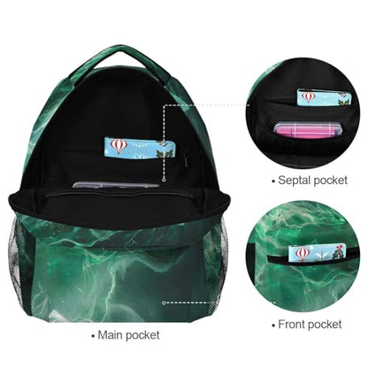 susiyo Green Wolf School Backpack Bookbag Lightweight College Back Pack Travel Camping Casual Daypack for Teens Girls Boys Women Men - color: Green Wolf