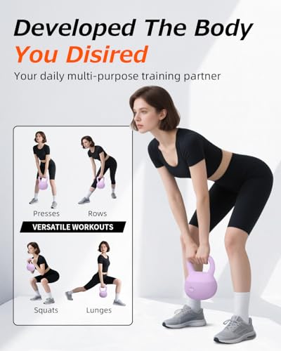 Soft Kettlebell, Safe Strength Training Kettle bell, Cushioned Impact-Resistant Base and Anti-Slip Grip Weight, Kettlebells Set for Home Workouts and Men/Women/Beginners,With Non-slip Gloves - color: Purple