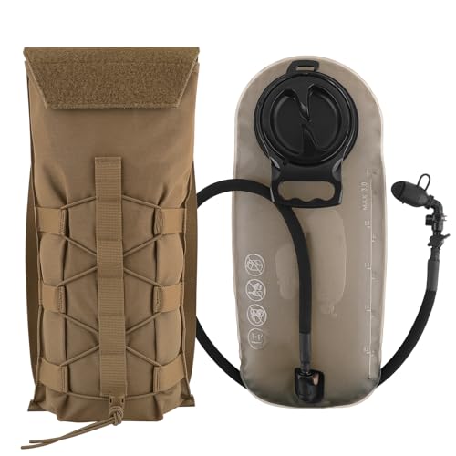 PETAC GEAR 1.5L / 3L Tactical Hydration Pack，Molle Carrier Pouch for 50 oz /100 oz Hydration Bladder Daypack Water Backpack. - color: CB, size: 3L combination set
