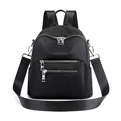 Women's Mini Backpack Purse Fashion Rucksack Daypack Small Shoulder Bag - color: Black