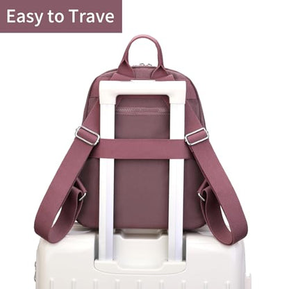 Tanweibago Mini Nylon Women Backpacks,11L Small Ladies backpacks Casual Lightweight Women Shopping Travel Daypack (Carmine) - color: Carmine