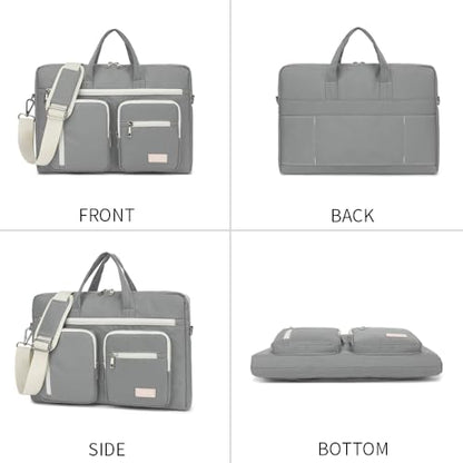 15-15.6 inch Laptop Shoulder Bag, for MacBook Pro 16, Hp Lenovo Dell 14 inch Waterproof Messenger Bag Case Sleeve (gray) - color: Gray