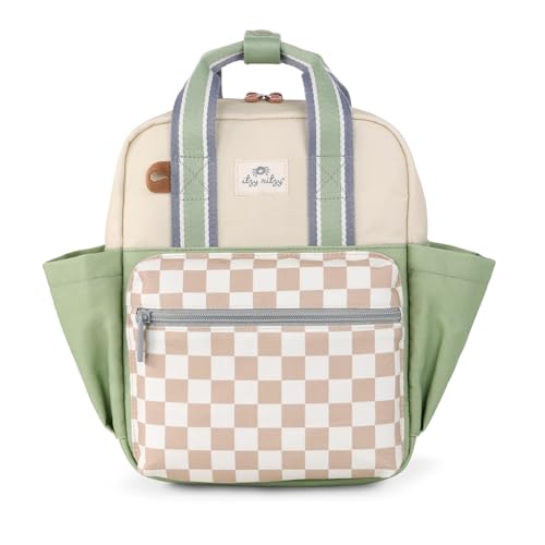 Itzy Ritzy Toddler Backpack - Daycare Bag - Features Adjustable Shoulder Straps, 2 Side Pockets & Spacious Interior with Wipeable Fabric Lining & Name Label, Checkerboard Backpack - color: Checkerboard