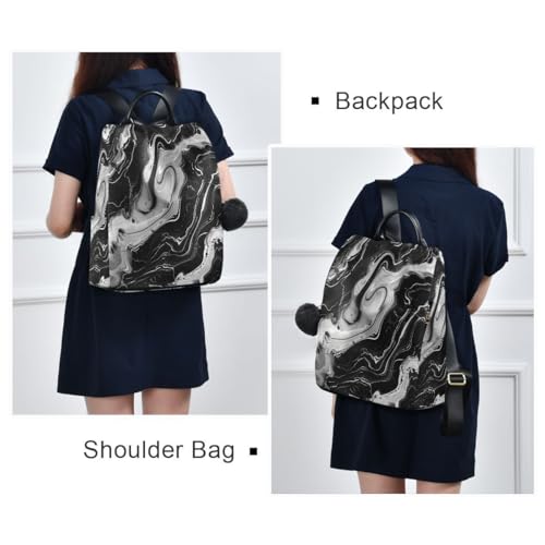 ALAZA Black Marble Design Trips Hiking Camping Rucksack Pack for Women - color: multicolor 16