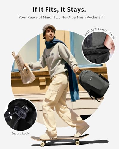 ECOHUB Mini Anti-Theft RFID Backpack for Women and Men, Water-Resistant, Lightweight Travel Daypack with iPad Sleeve, Key Holder, 9 Pockets, Daily Short Trips, Grey - color: Grey