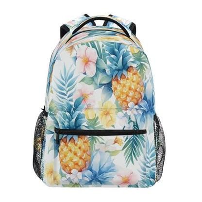 Day Backpack for Women Men Fashion Laptop Bag with Chest Strap Gift Men & Women Sliced Pineapple and Flowers - color: Multicolor15