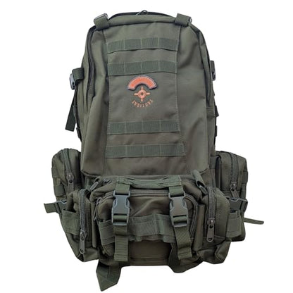 Hunter3 53L Backpack – Waterproof 900D Oxford Material with Molle System, Heavy Duty Outdoor Bag (Army Green) - color: Army Green