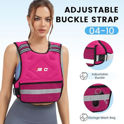 TB3C Adjustable Weighted Vest Woman, 4-10/11-20/20-30 LB Weight Vest for Women, Plus Size Womens Weighted Vest - color: Pink, size: 11-20LB