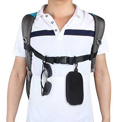 Wisdompro 2 Pack Backpack Chest Straps, Heavy Duty Adjustable Backpack Sternum Strap Belt with 12 Pieces Zipper Pulls - Black