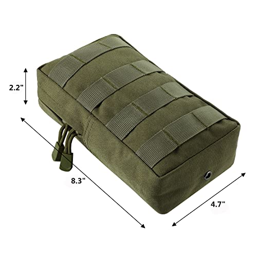 FRTKK 2 Pack Molle Pouches - Tactical Compact Water-Resistant EDC Pouch Bag Small Utility Pouch - color: 2 Pack-Army green 3