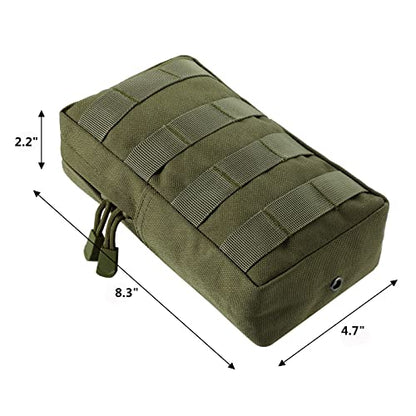 FRTKK 2 Pack Molle Pouches - Tactical Compact Water-Resistant EDC Pouch Bag Small Utility Pouch - color: 2 Pack-Army green 3