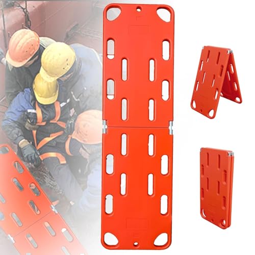 Folding Spine Board Stretcher with Safety Straps, EMS Medical Folding Stretcher, Floating Design for Emergency Patient Transfer and Water Rescue Operations(2Folds) - size: 2Folds