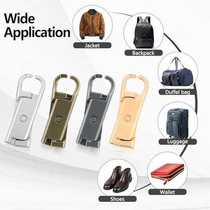Zipper Pull Replacement, 8 Pcs Metal Zipper Pull Tab Repair Kits for Luggage, Jackets, Purse, Backpack, Coat, Suitcase, Boot(Silver, Bronze, Gold, Gun Black/Small+Large) - style: 16Pcs Large+Small