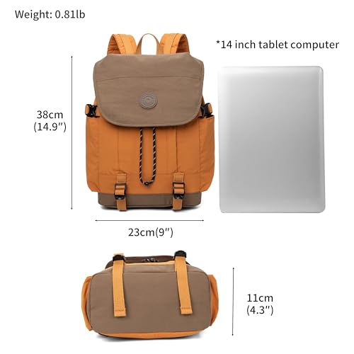 HUARIPOLY Outdoor Backpack Lightweight Waterproof Leisure Day Bag Multi functional Travel Bag Pulling Rope Bag ﻿ - color: Orange