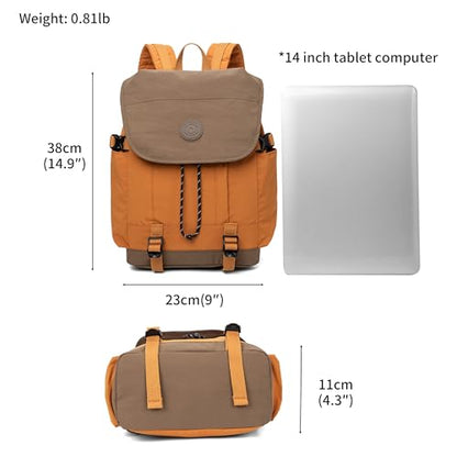 HUARIPOLY Outdoor Backpack Lightweight Waterproof Leisure Day Bag Multi functional Travel Bag Pulling Rope Bag ﻿ - color: Orange