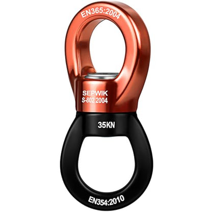 Swing Swivel, 35KN Swing Spinner, 360° Safety Rotational Device Hanging Accessory for Hanging Hammock, Web Tree Swing, Aerial Dance, Children's Swing - color: Orange Black