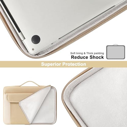 DOMISO 17-17.3 Inch Laptop Sleeve Case,Water-resistant Laptop Protective Case for Dell, HP, Lenovo, Asus, Acer, Alienware,Beige - color: Beige, size: 17 - 17.3 Inch