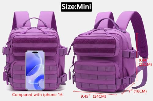 9L Mini Backpack for Men and Women, Small Backpack for Gym Hiking Travel Sports Running (Purple) - color: 9l-purple