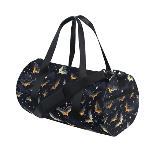 MNSRUU Sports Duffel Bags, Gothic Skull Bat Athletic Gym Bag Overnight Workout Travel Tote Luggage for Men Women Yoga - color: Skull I 4177