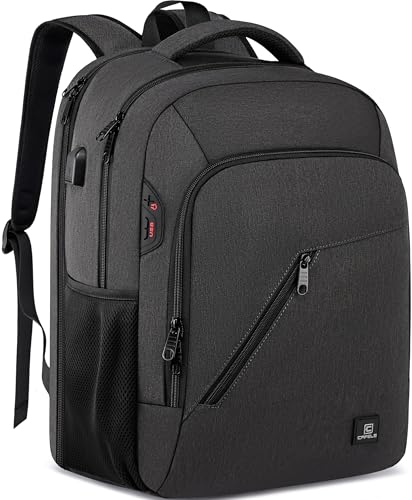 CAFELE Laptop Backpack 17.3 Inch Computer Backpack Daypack Water-Repellent Laptop Bag with USB Charging Port for Business/School/Travel/Women/Men (Grey, 17.3 Inches) - color: Grey