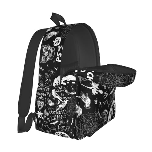 Gothic Bat Halloween Witchy Backpack School Bag Lightweight Bookbag Casual Daypack for Girls Boys Kids Women Men Travel Laptop 16 Inch - color: Halloween