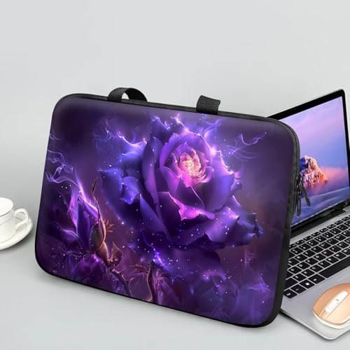14 15 15.4 15.6 inch Laptop Handle Bag Computer Bag, Pouch Holder Notebook Sleeve Cover Soft Case Compatible for Dell,Lenovo,Toshiba HP, Asus Notebook-Purple Rose - color: Purple Rose