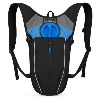 Hiking Backpack with XL Water Bladder (4L, 135oz) Wide-Mouth Hydration Bag with Leakproof Bite-Valve, Easy-Fill Ice Opening, Ergonomic Padded Comfort (Extra Large 1+ Gallon Capacity)