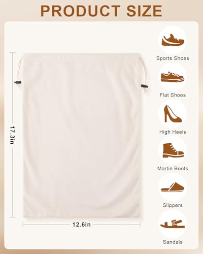 4 Pcs Shoe Bags for Travel, Dust Velvet Bags, Beige, 17.3x12.6 Inch - color: Beige, size: 17.3"x12.6"