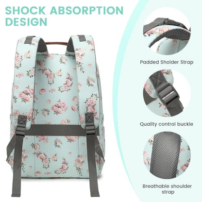 Diaper Bag Backpack, Large Baby Nappy Bags with Portable Changing Pad for Boys and GirlsMultifunction Travel Baby Bag for Moms Dads, Shower Gifts Waterproof and Stylish，Flower Green - color: Flower Green