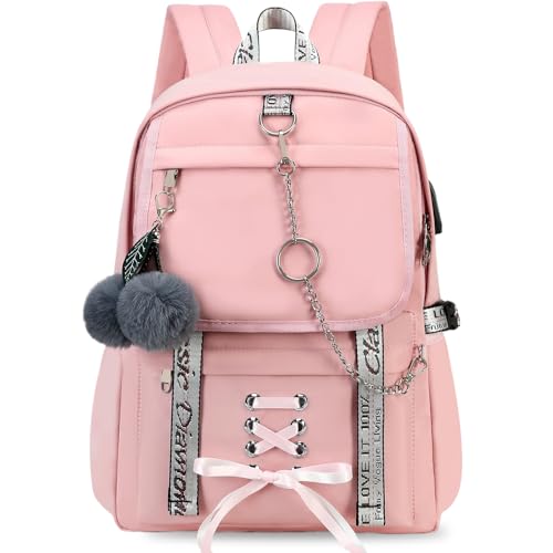 Spotted Tiger School Backpack for Girls Backpack with Lunch Box Backpacks for Teen Girl Backpacks School Bag Bookbag (Pink 2) - color: Pink 2