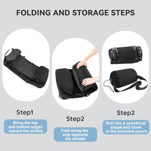 85L 29“ Foldable Rolling Backpack with Wheels, Soft-side Travel Duffle Bag with Separate Shoe Compartment, Full Quilted Bottom,Black - color: Black