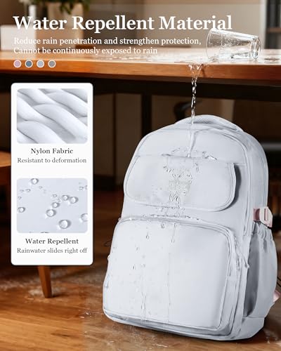 Cute Middle School Backpack For Teen Girls,Waterproof Casual Bookbags,Lightweight Travel Daypack,Basic Laptop College Backpack For Women(grey - color: A6-grey